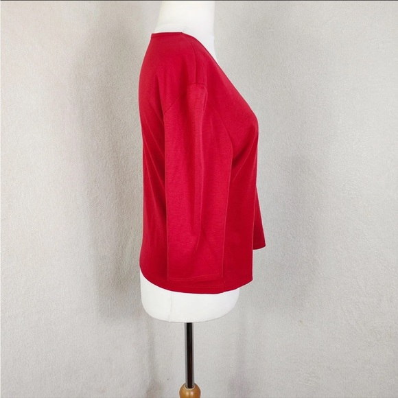 Spirit of the Andes Red 3/4 Sleeve Pima Cotton Scoop Neck Top Size L - Picture 4 of 6